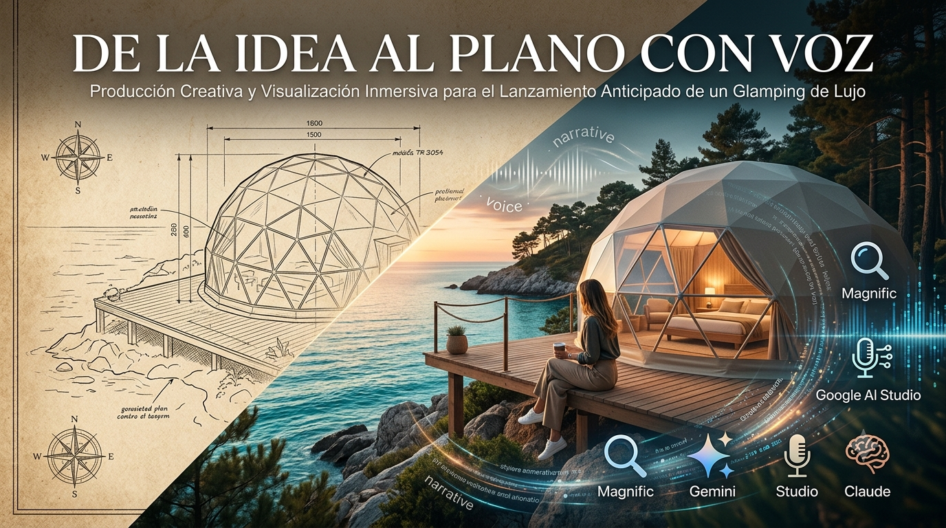 De la Idea al Plano con Voz: Producción Creativa y Visualización Inmersiva para el Lanzamiento Anticipado de un Glamping de Lujo